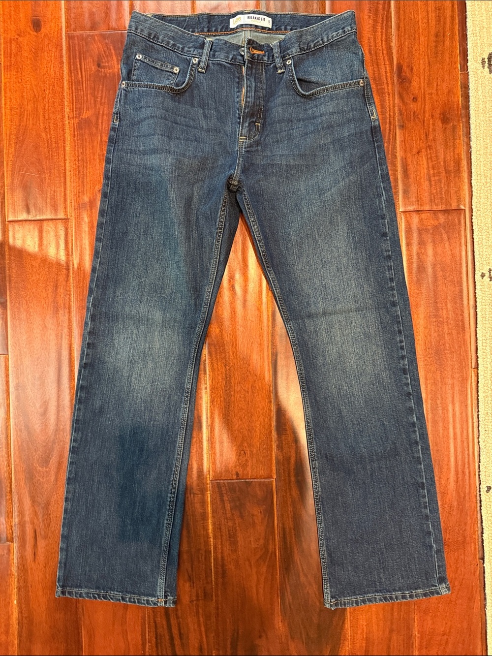 Lee Men's Straight-Leg Jeans in Dark Blue Wash
